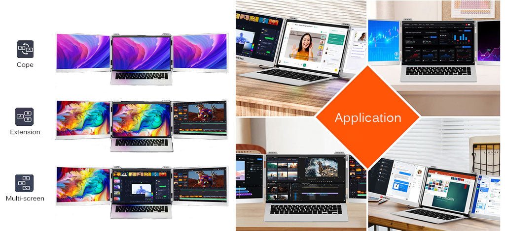 15.6 inch Triple Screen Portable Monitor Smart Phone Laptop Secondary Screen External Convenient Display