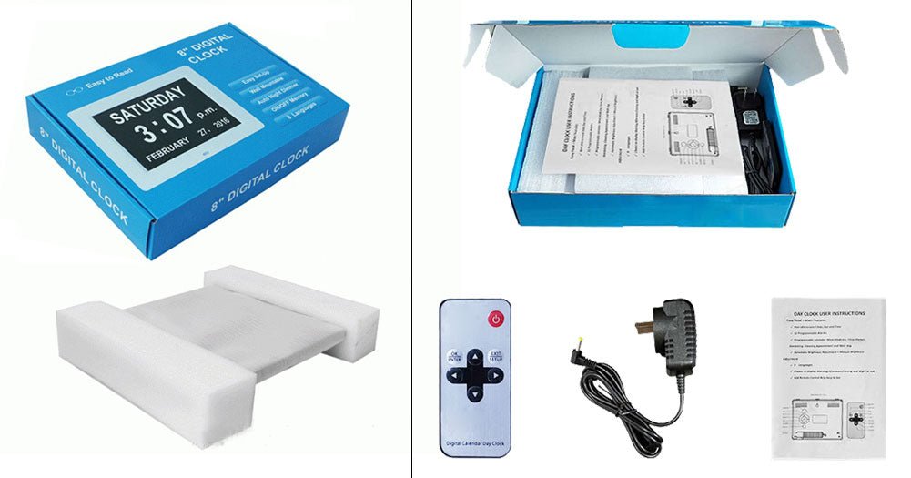 8 Inch Digital Calendar Day Clock