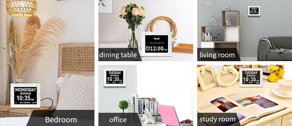 8 Inch Digital Calendar Day Clock