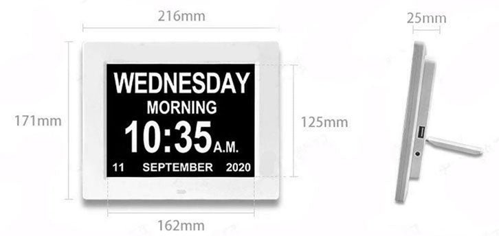 8 Inch Digital Calendar Day Clock