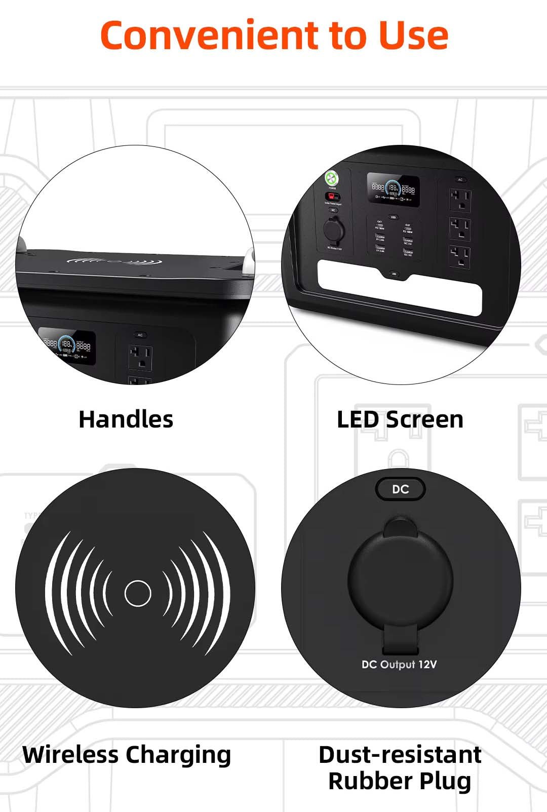Solar power station portable 1800W to 2000W power banks power station