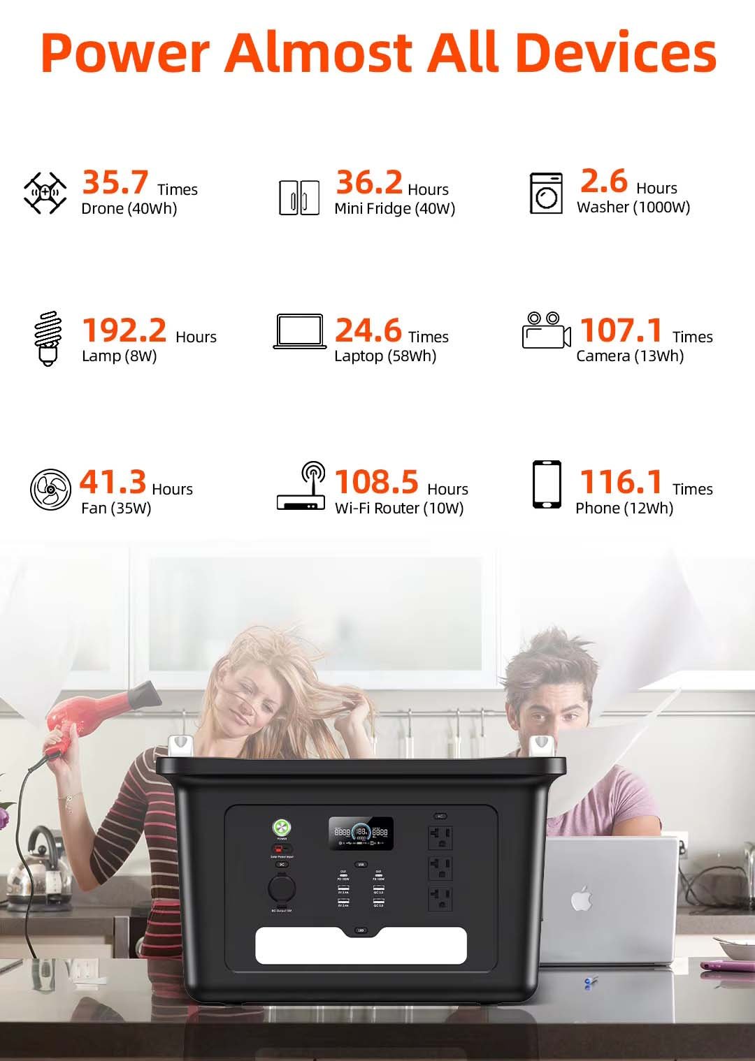 Solar power station portable 1800W to 2000W power banks power station