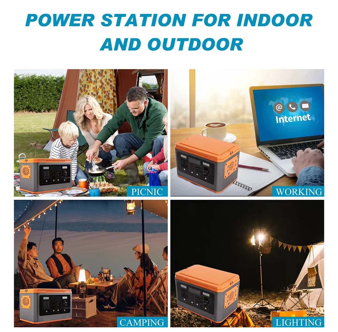 lithium portable pack power banks & power station 500W solar home energy storage power supply outdoor