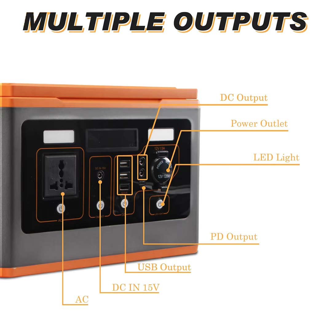 lithium portable pack power banks & power station 500W solar home energy storage power supply outdoor