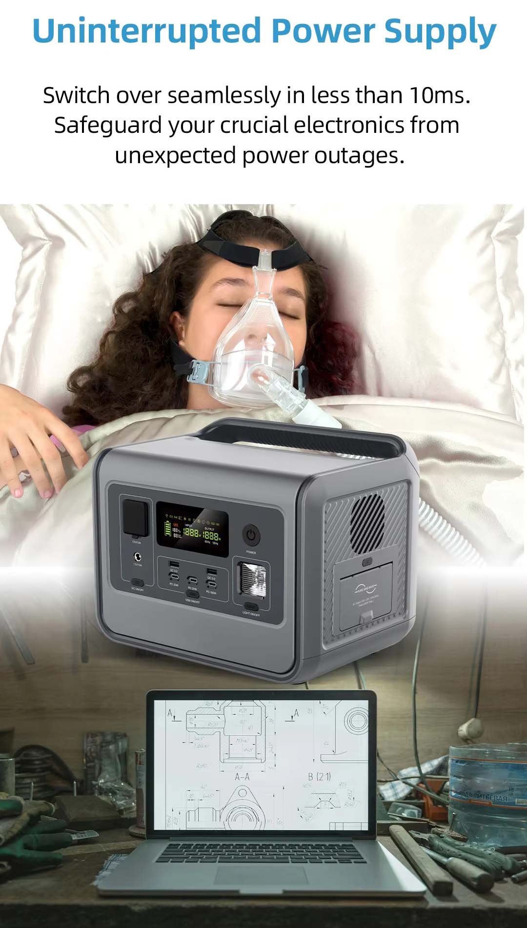 Best solar power banks & power station 800W outdoor portable power stations