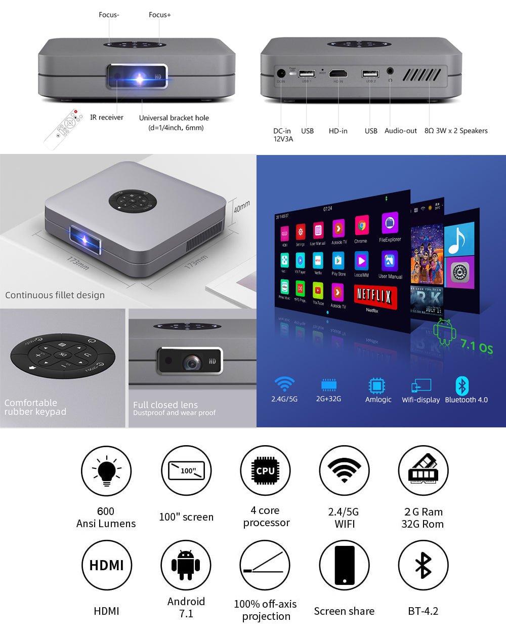 Portable Smart DLP Projector